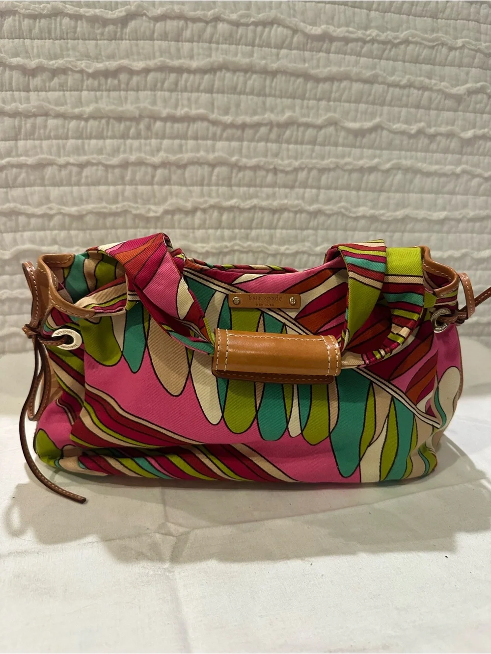 Kate Spade Cancun Wedge Sandal & Matching Bag Jade Fern Size 7